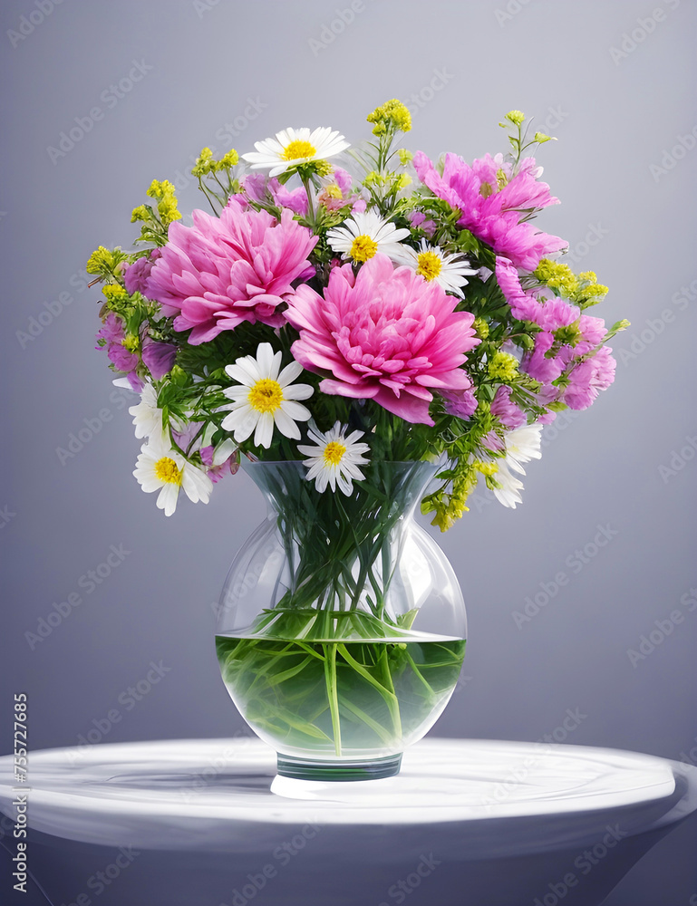 Bouquet of pink flowers in a vase Bouquet of pink flowers in a vase