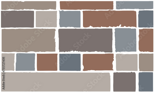 Natural stone wall. Bricks design. Vector.
