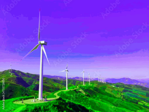 Beautiful Wind Turbines With Sunset In Thailand wind turbines in the Oiz Eolic Park 