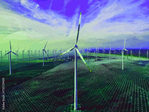Beautiful Wind Turbines With Sunset In Thailand wind turbines in the Oiz Eolic Park 