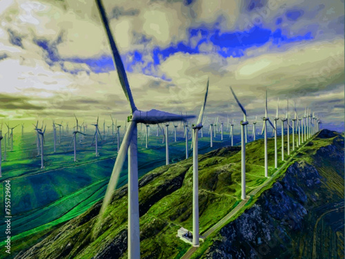 Beautiful Wind Turbines With Sunset In Thailand wind turbines in the Oiz Eolic Park 
