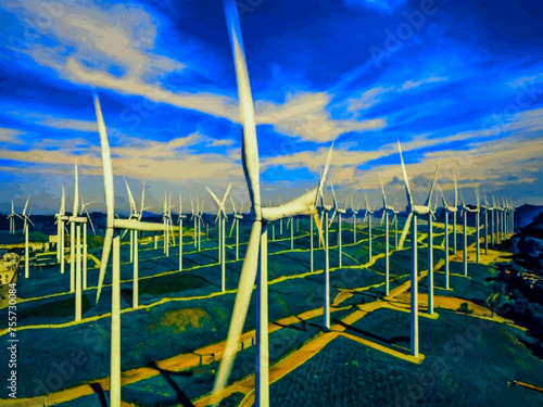 Beautiful Wind Turbines With Sunset In Thailand wind turbines in the Oiz Eolic Park 
