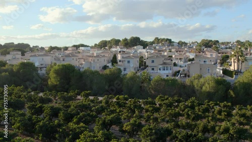 Pinar de Campoverde residential suburban district view from above, modern houses view. Costa Blanca, Province of Alicante, Spain
 photo