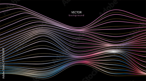 abstract original modern 3D pattern, Spatial, interpenetrating modern wave pattern. Application for technology, music, modernity, future projects.