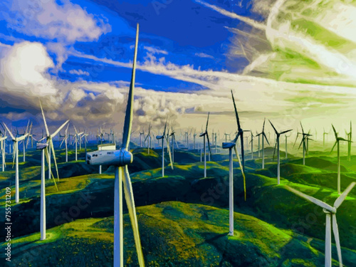 Beautiful Wind Turbines With Sunset In Thailand wind turbines in the Oiz Eolic Park 