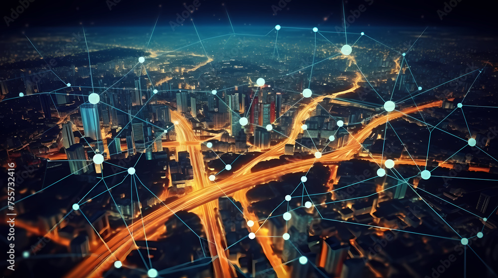 City map illustration, location and technology concept City map illustration, location and technology concept