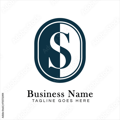 Letter S Logo in Oval shape. Alphabet S Business Icon in Round Shape
