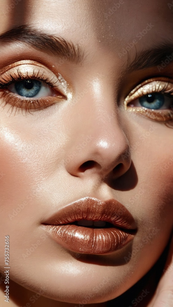 Beautiful Woman Face, Female Face Make Up Cosmetic Mockup, Make Up Mockup Template Beautiful Woman Face, Female Face Make Up Cosmetic Mockup, Make Up Mockup Template
