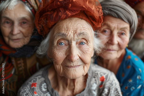 Joyful Diverse Group of Elderly People Smiling at the Camera