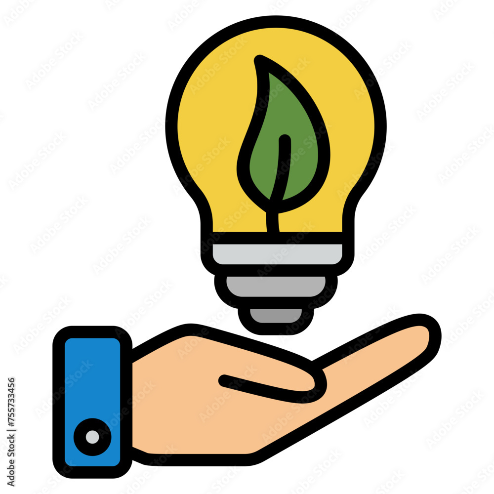 Fototapeta premium Energy Conservation Icon For Design Element