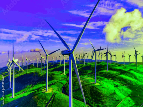 Beautiful Wind Turbines With Sunset In Thailand wind turbines in the Oiz Eolic Park 