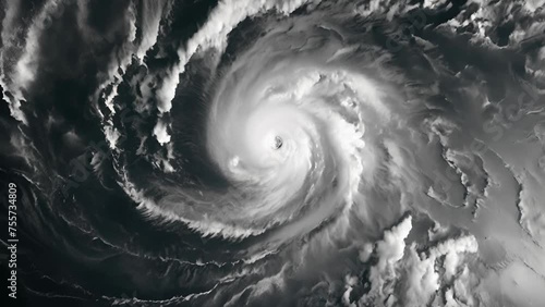 A hurricane from space photo