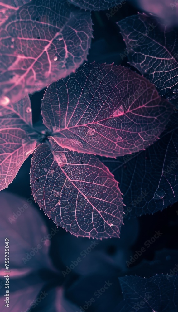 Fototapeta premium Pink leaf skeleton texture background for design projects and artistic creations