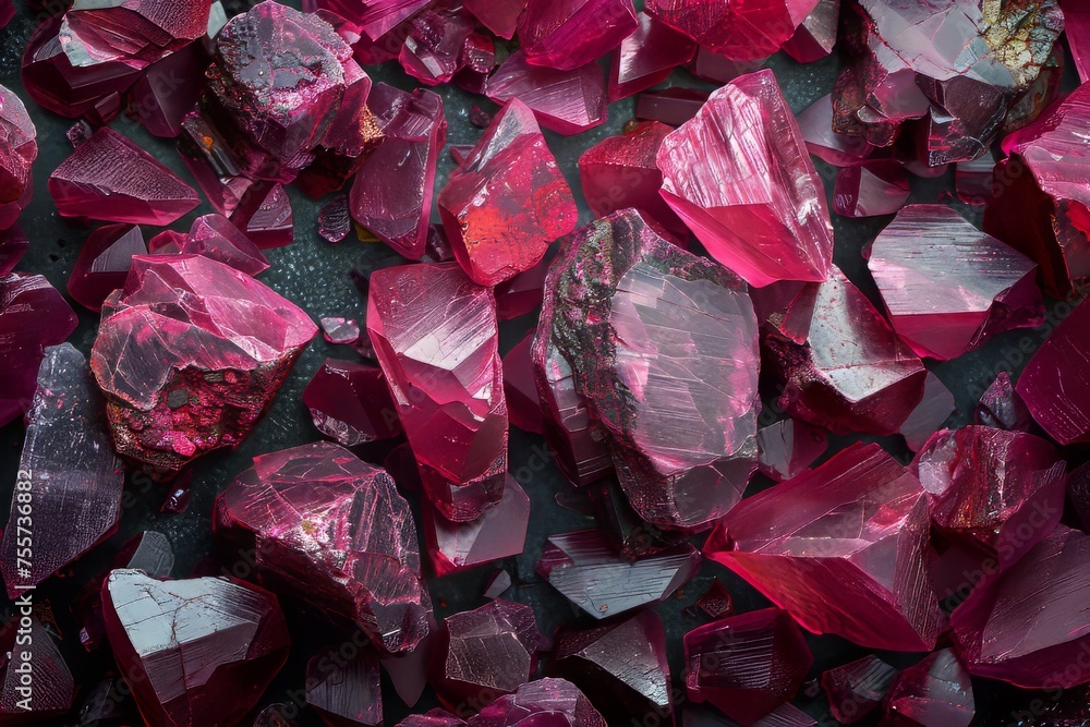 Uncut ruby ​​stones