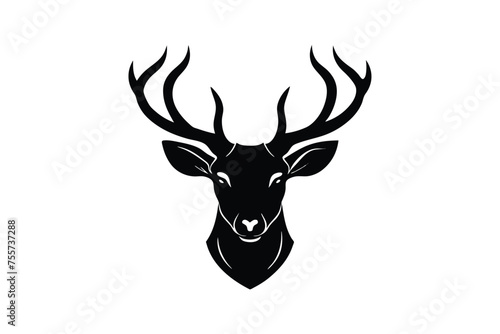 Deer head Silhouette Logo Vector Design