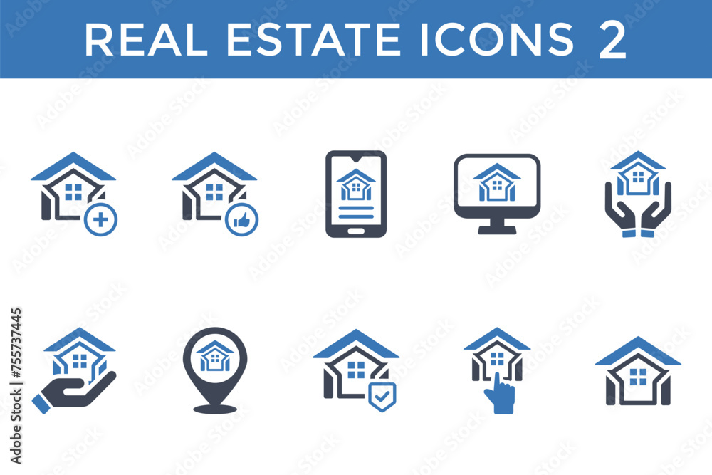 Real estate and property 10 vector icon (Blue Version) Real estate and property 10 vector icon (Blue Version)