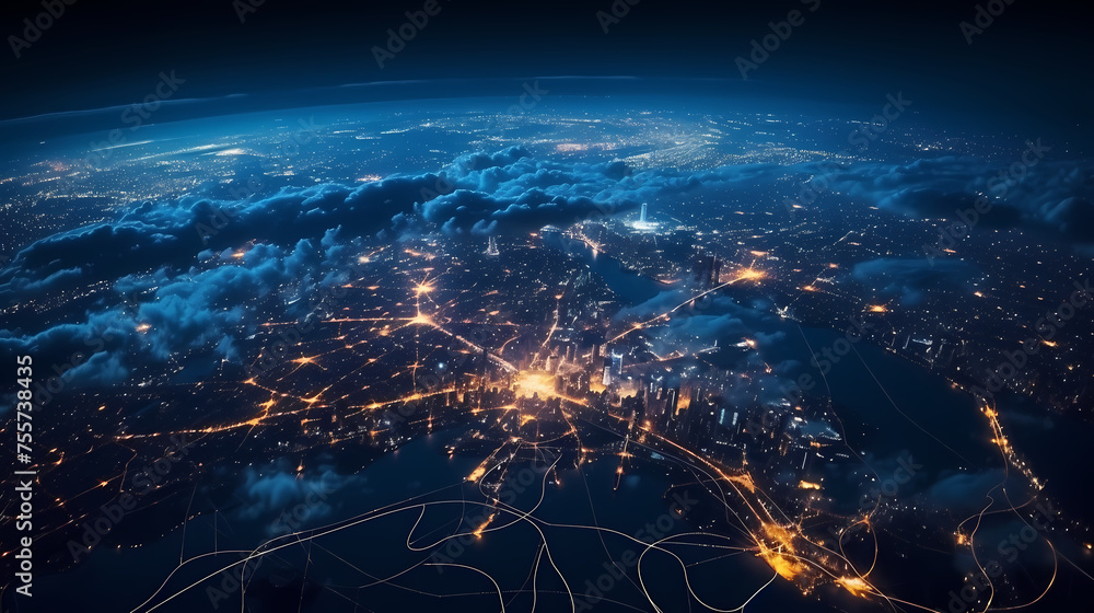 City map illustration, location and technology concept City map illustration, location and technology concept