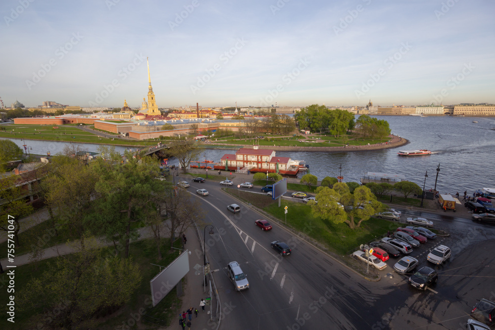 Peter and Paul Fortress, Neva riverat summer in St. Petersburg, Russia