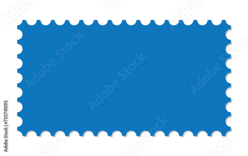 Postage stamp blank with perforated border. Paper postcard of square shape. Template mail postage for post delivery envelope, paper mark. Mockup post stamp. vector illustration eps10 