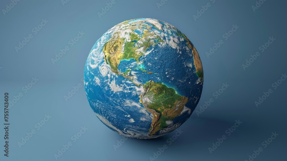 AI-rendered image showcases detailed view of North America on a digital globe. AI-rendered image showcases detailed view of North America on a digital globe.