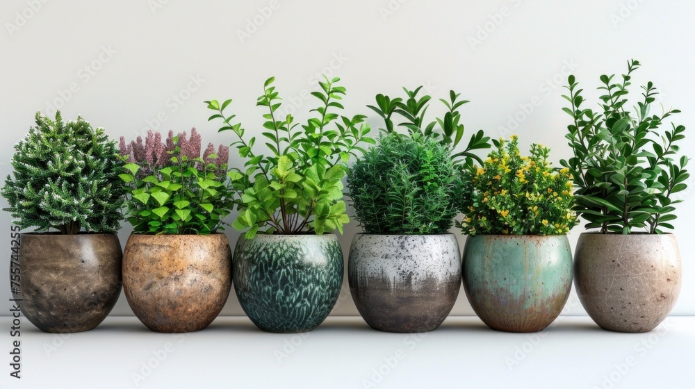 Fototapeta premium plants in ceramic pots