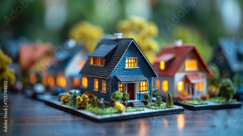 Explore different real estate investment opportunities with mini model houses, perfect for visualizing financial strategies.