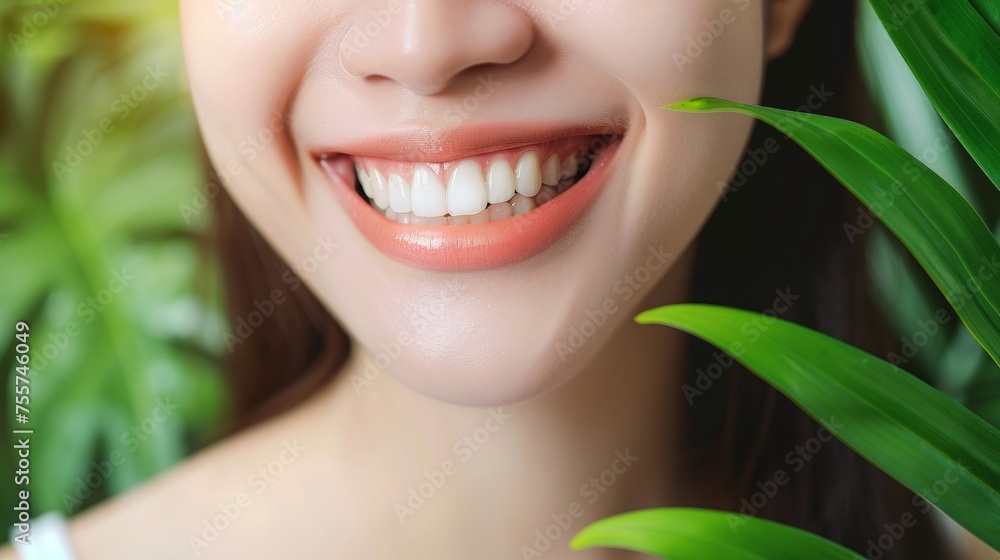 Smiling asian indian model with clean teeth in closeup portrait for dental advertisement Smiling asian indian model with clean teeth in closeup portrait for dental advertisement