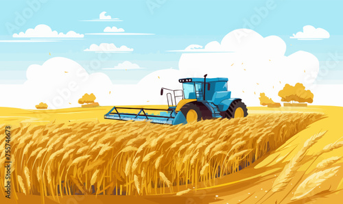 wheat field vector flat minimalistic isolated illustration