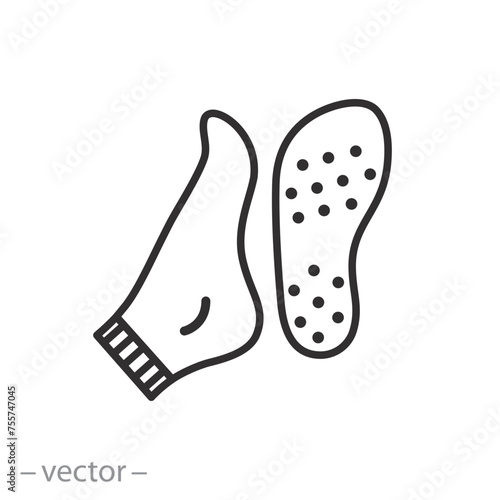 silicone antislip socks icon, anti-slip surface, non slip sole, vector illustration eps 10 photo