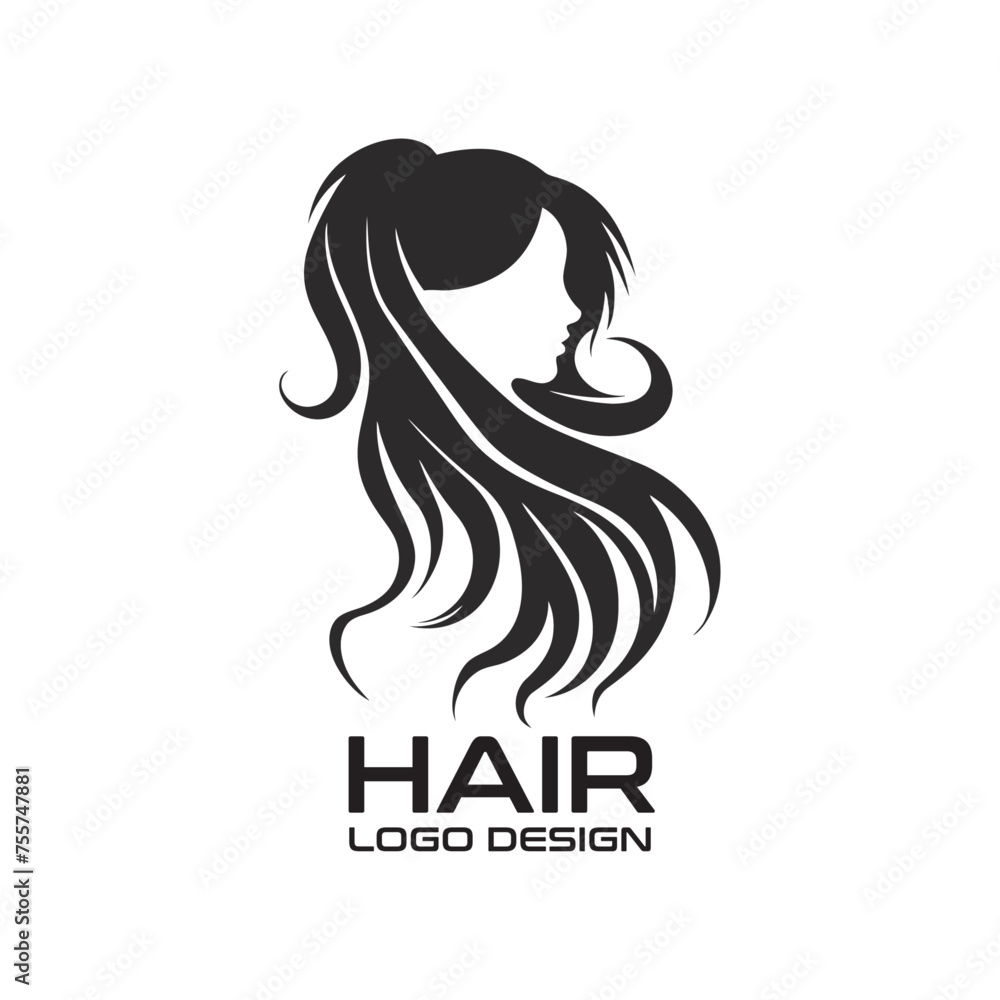 Hair Vector Logo Design Hair Vector Logo Design