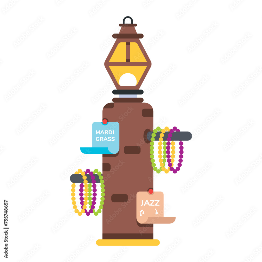 Get a flat icon showing decorative lamppost Get a flat icon showing decorative lamppost