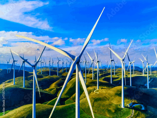 Beautiful Wind Turbines With Sunset In Thailand wind turbines in the Oiz Eolic Park