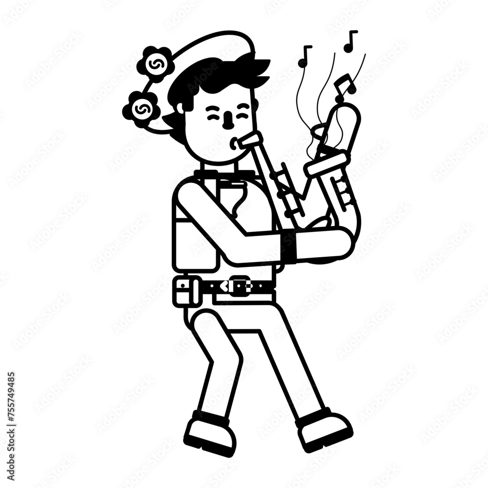 Ready to use glyph icon of saxophonist Ready to use glyph icon of saxophonist