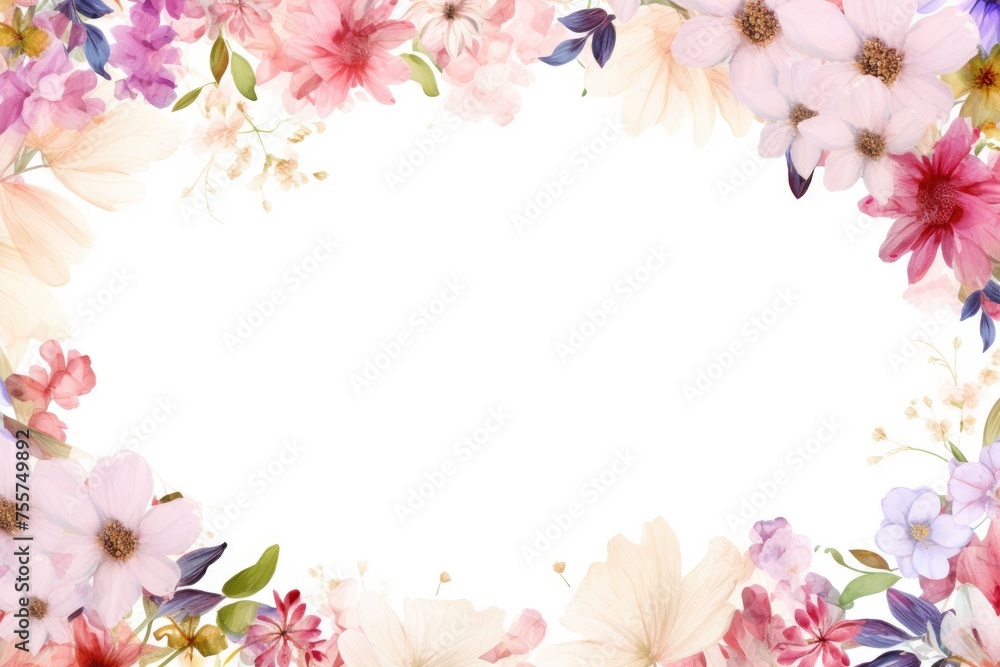 A background of watercolor flowers with a clean area for text