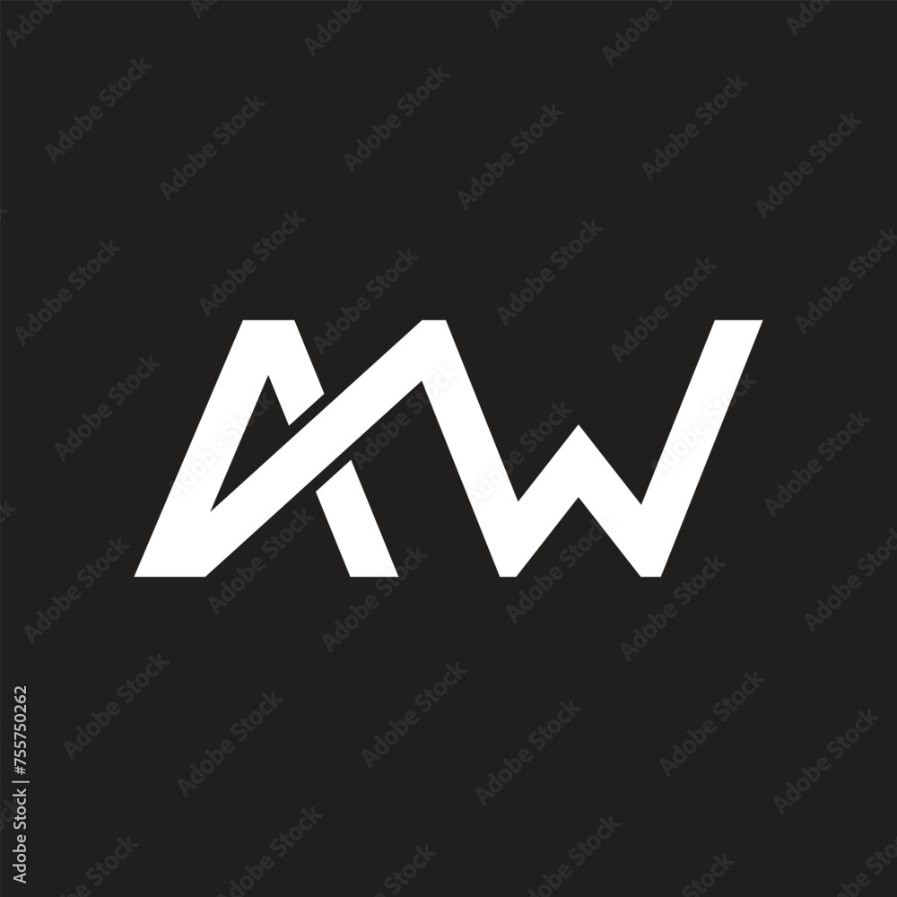 letter aw vector design template letter aw vector design template