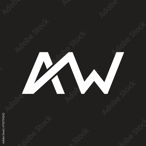letter aw vector design template