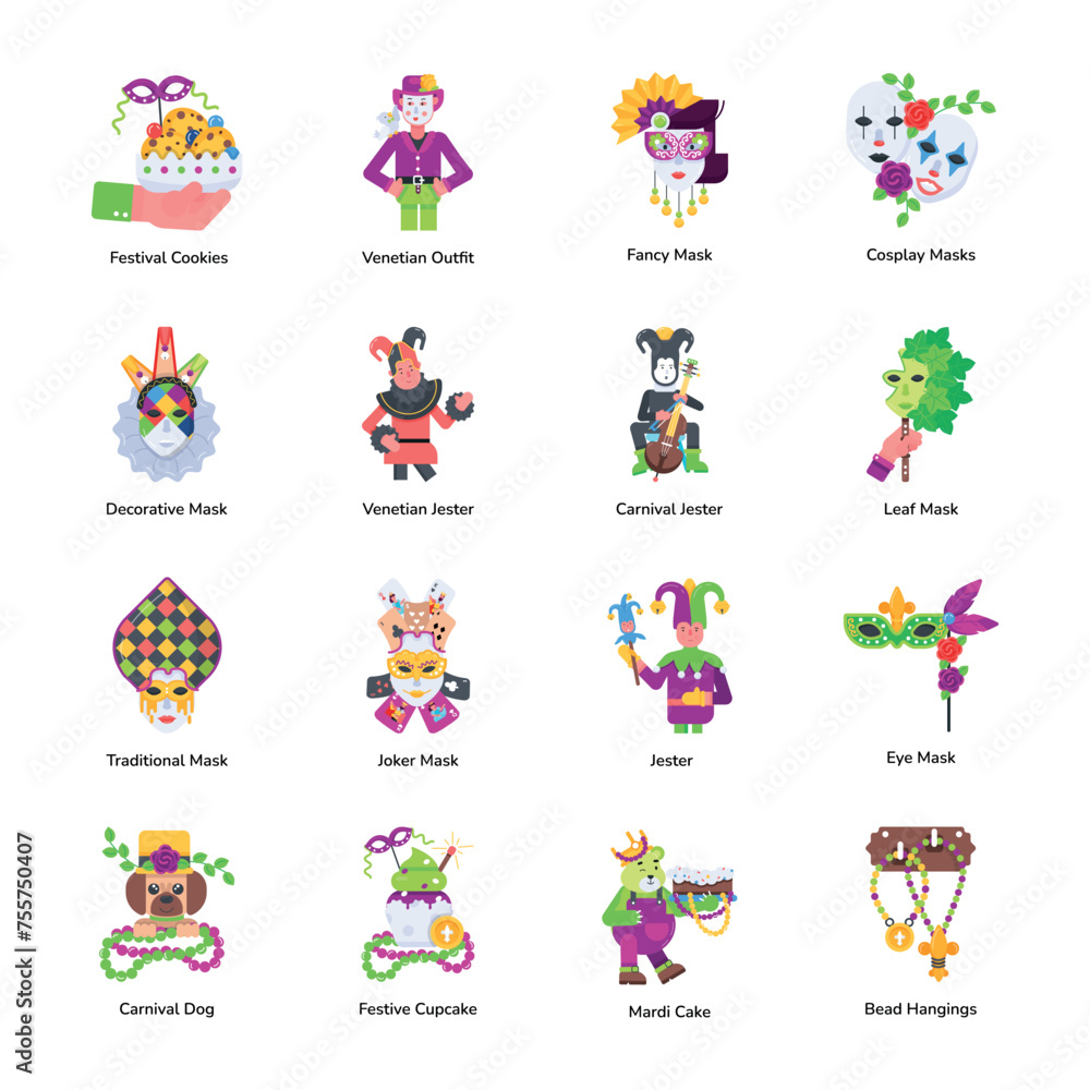 Collection of Shrove Tuesday Flat Icons
Collection of Shrove Tuesday Flat Icons