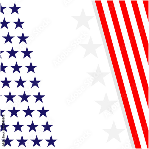 American flag symbols patriotic background with copy space for text.