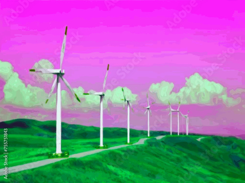 Beautiful Wind Turbines With Sunset In Thailand wind turbines in the Oiz Eolic Park