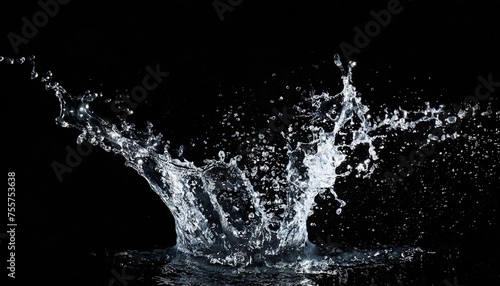 Splashing water on black background
