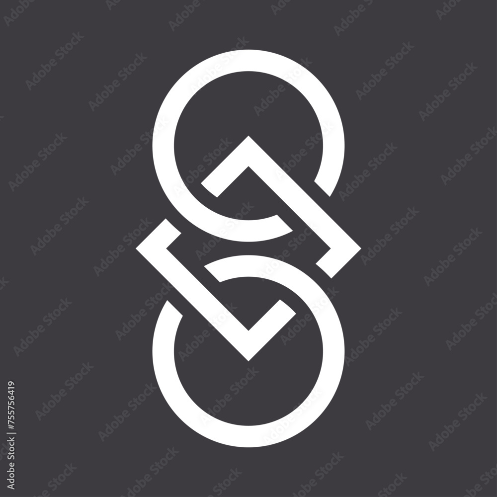 Abstract icon isolated on black background. Vector illustration. Abstract icon isolated on black background. Vector illustration.