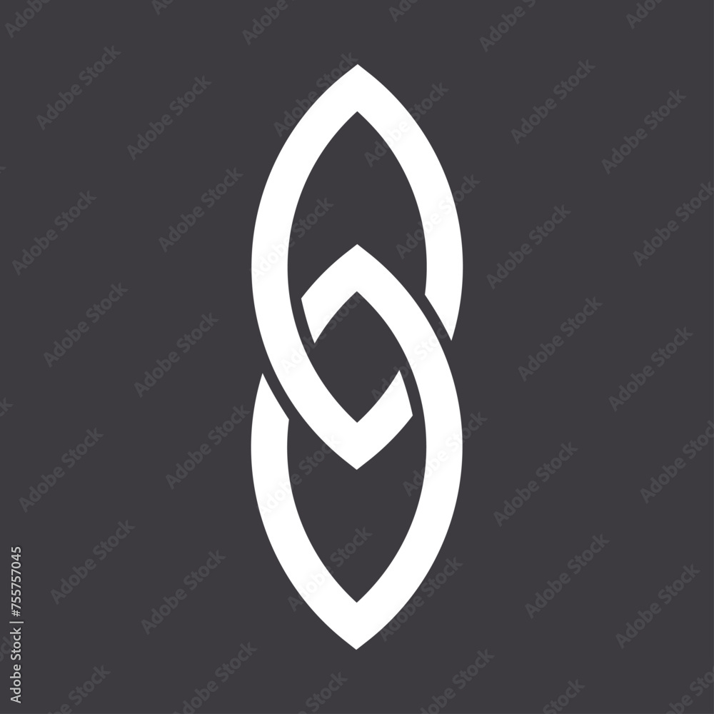 Abstract icon isolated on black background. Vector illustration. Abstract icon isolated on black background. Vector illustration.