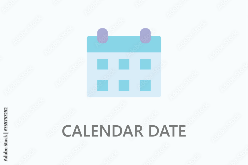 Calendar date icon or logo sign symbol vector illustration	