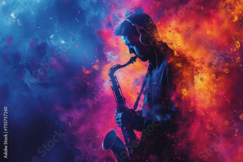 Modern Jazz, Abstract Music Artwork with Dynamic Movement