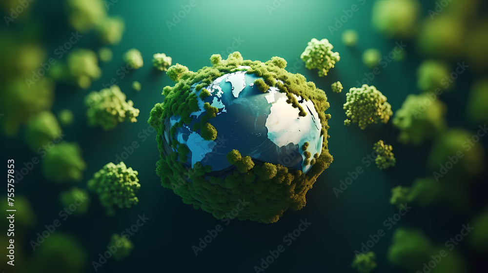 Concept image of earth on green background Concept image of earth on green background