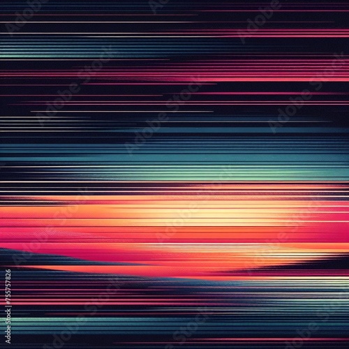 An abstract colorful gradient horizontal stripe line texture background. Vintage look and dark