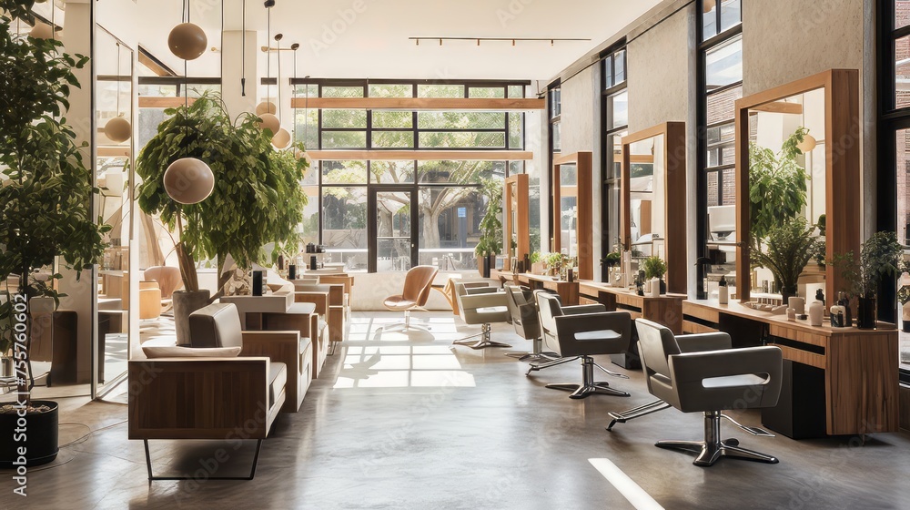 A hair salon's ecofriendly and sustainable design