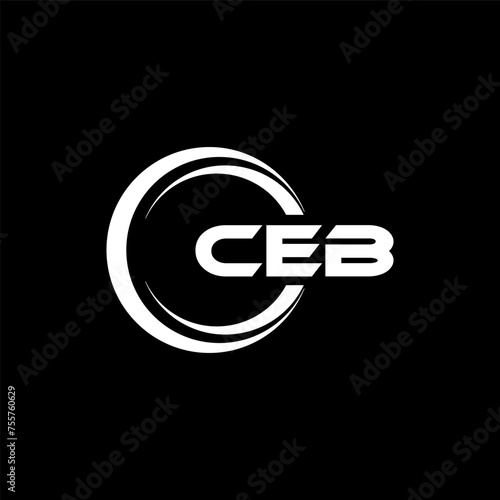 CEB letter logo design in illustration. Vector logo, calligraphy designs for logo, Poster, Invitation, etc. photo