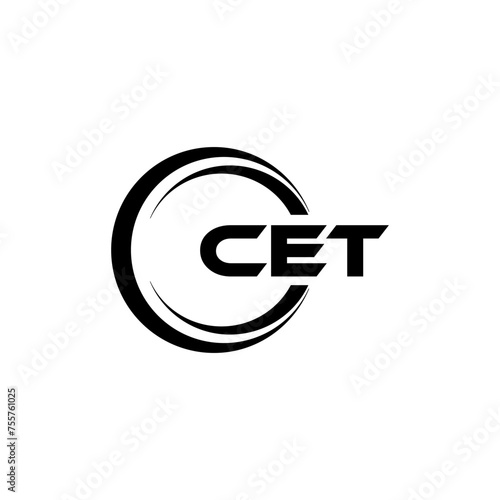 CET letter logo design in illustration. Vector logo, calligraphy designs for logo, Poster, Invitation, etc.