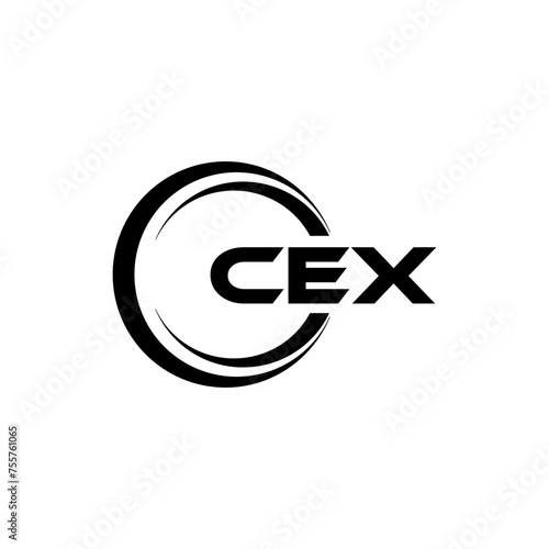 CEX letter logo design in illustration. Vector logo, calligraphy designs for logo, Poster, Invitation, etc. photo